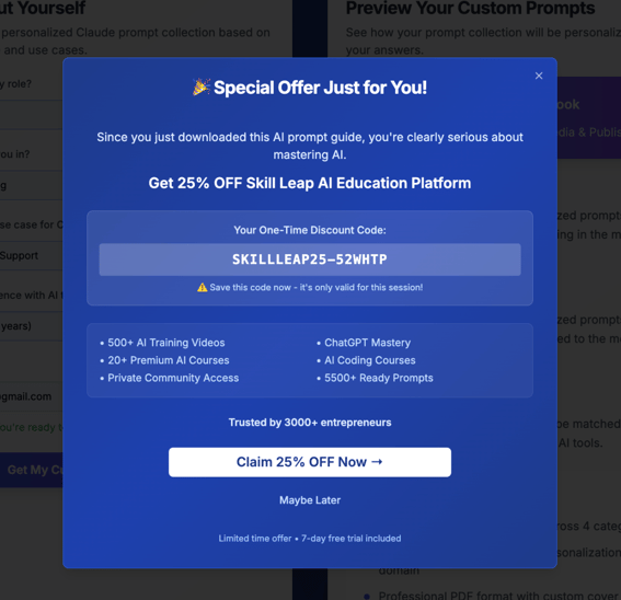 special offer after downloading the prompt guide
