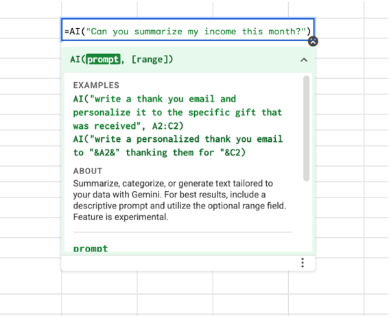 describe google sheets formula in plain english with gemini