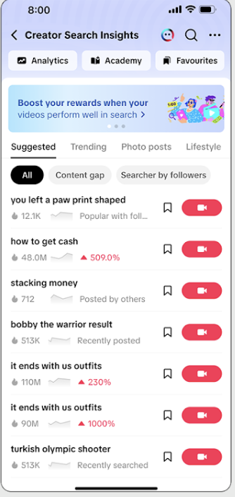 TikTok Creator Search Insights