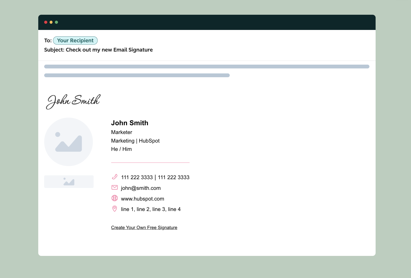 Beispiel einer handschriftlichen E-Mail-Signatur