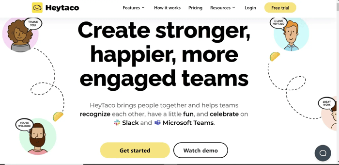 Screenshot of Heytaco, a bot thats available in Slack and Microsoft Teams
