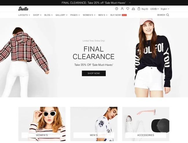 Shopify website themes, shella-1
