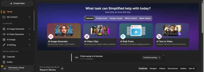 Simplified dashboard, AI authoring tools