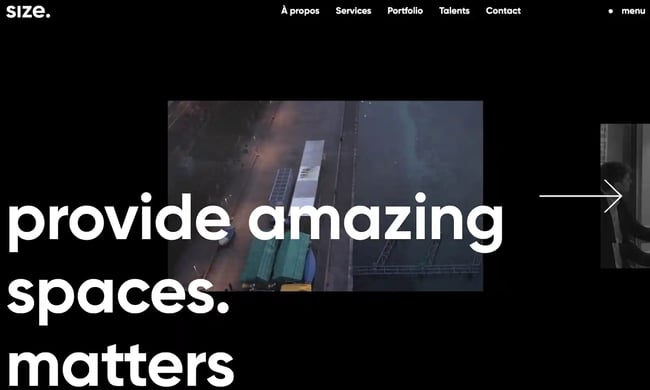 Size dynamic website examples