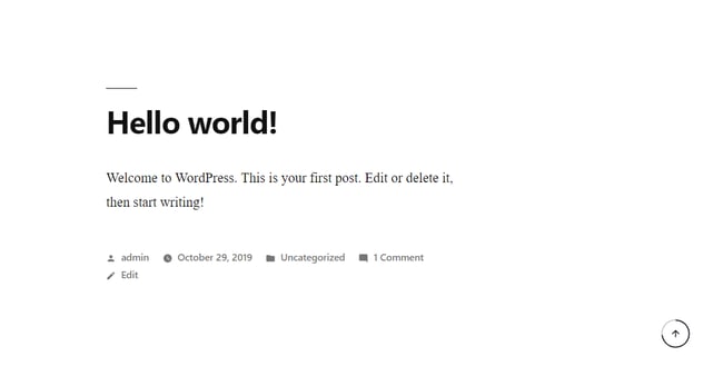 Smooth Back To Top Button plugin demo in WordPress Gutenberg editor
