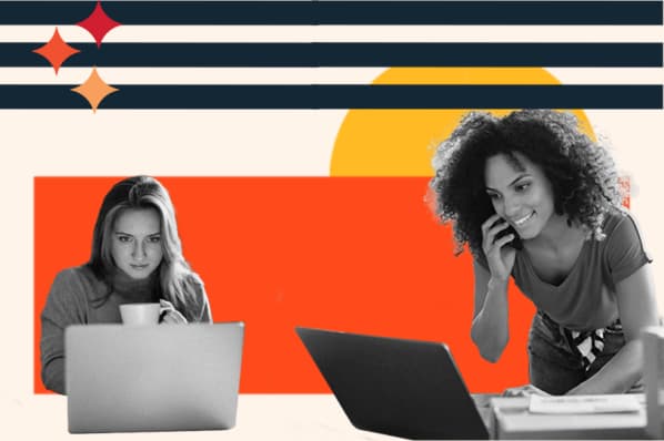 Frauen im Bild haben eine Konversation