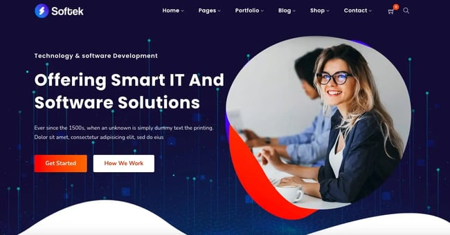 Softek is a responsive theme created for software development companies