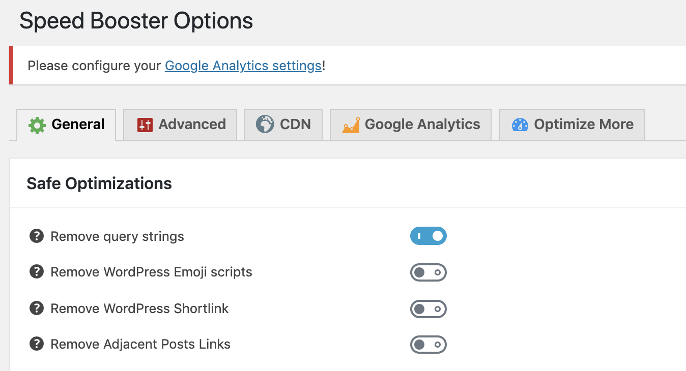 Speed Booster Pack plugin for removing query strings from static resources