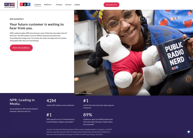Sponsorship Page Example, NPM