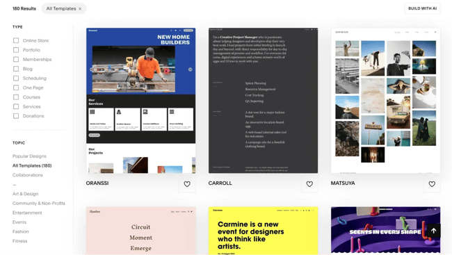 Squarespace templates, Squarespace alternatives