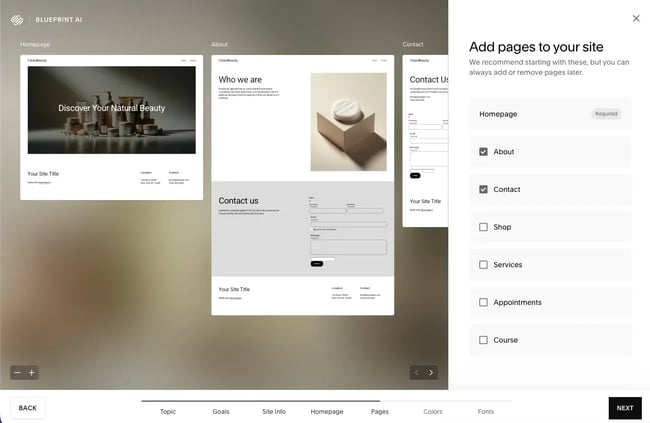 Squarespace website builder, blog hosting