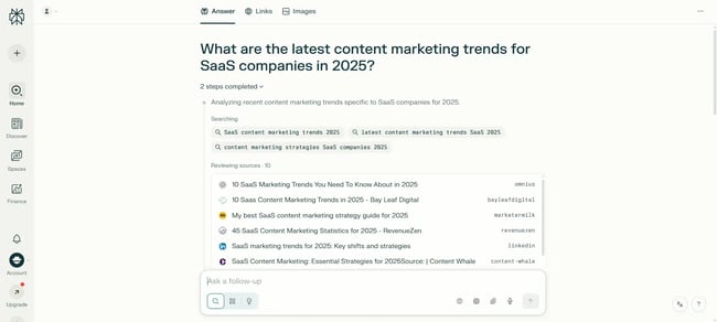Step-by-Step breakdown for output generation by Perplexity AI search engine, AI-generated search result by Perplexity