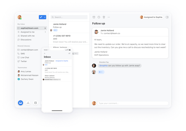 Front's collaborative shared email inbox tool for customer service team email