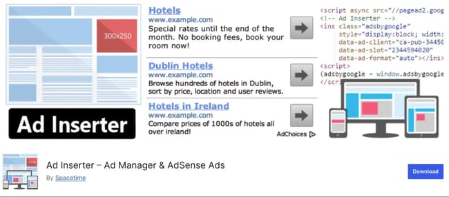 The Ad Inserter plugin listing at WordPress.org