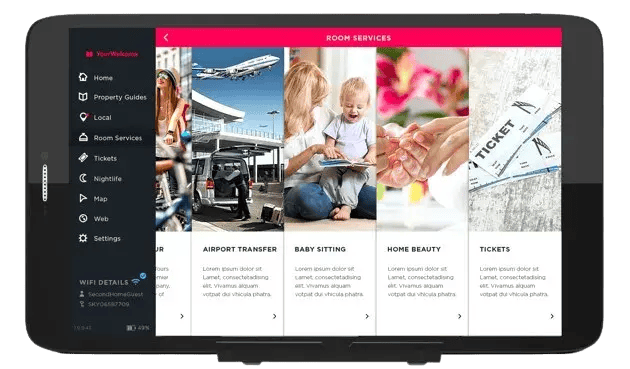 The Airbnb website optimizes its layout for touch interaction on tablet devices.