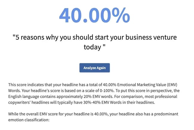 The EMV Headline Analyzer tool