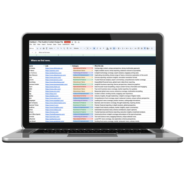 The Hustle Swipe File - Transparent Background - Laptop mockup