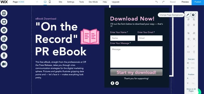 How to edit the CTA on Wix.