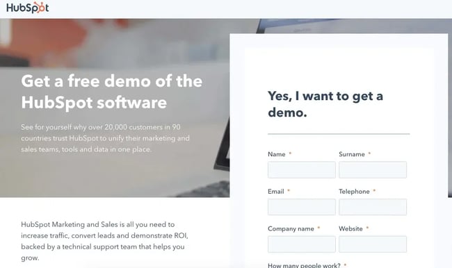 Example of a 51Թ form on a landing page.