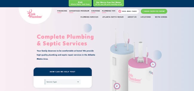 The Pink Plumber website