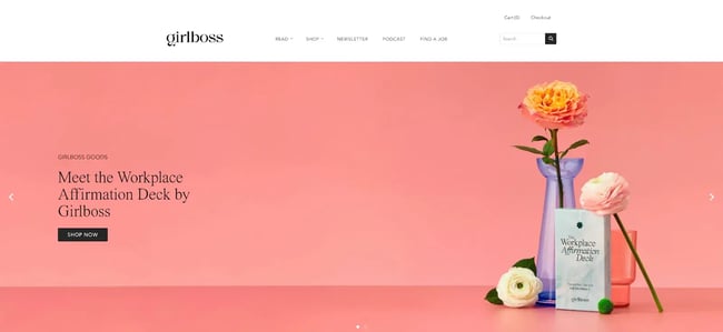 This feminine retro website design for Girlboss will surely inspire your next retro web design project with bold colors and vintage type