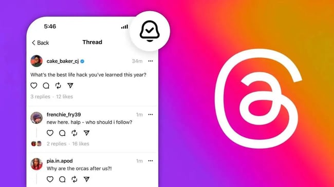 Instagram Threads live notifications option