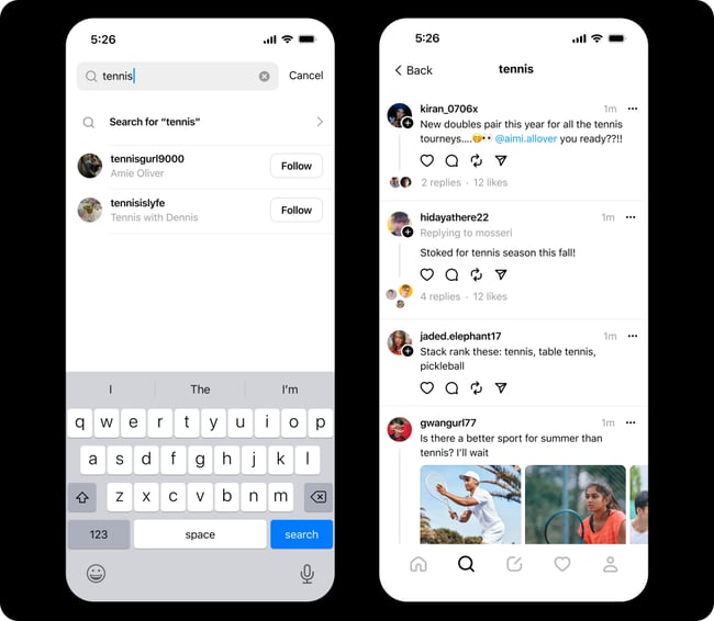 Threads account linked to Instagram