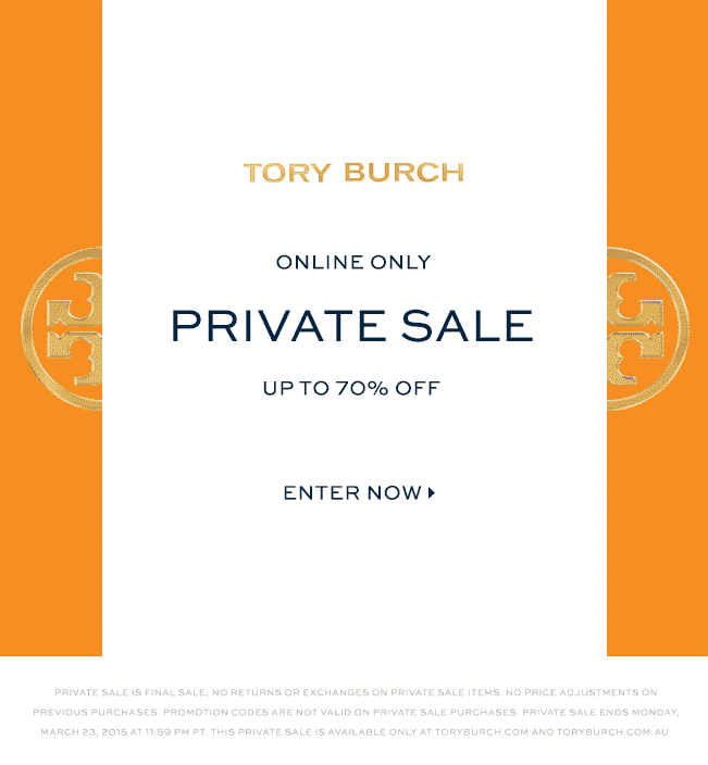 Exemplo de campanha de e-mail marketing - Tory Burch