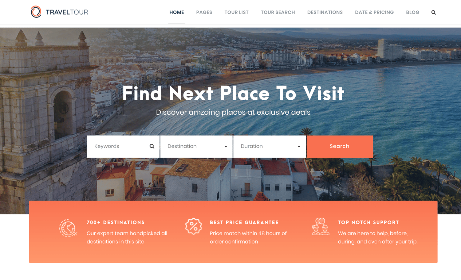 Travel Tour theme to create travel business site using WordPress