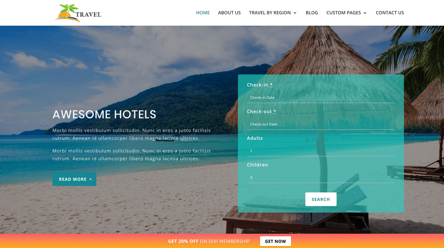 Travel theme to create travel business site using WordPress