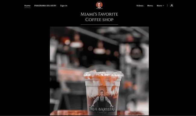 True Baristas coffee shop website
