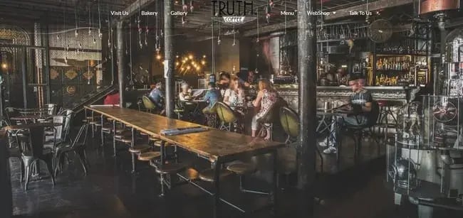 Truth Coffee Roasting coffee shop website design