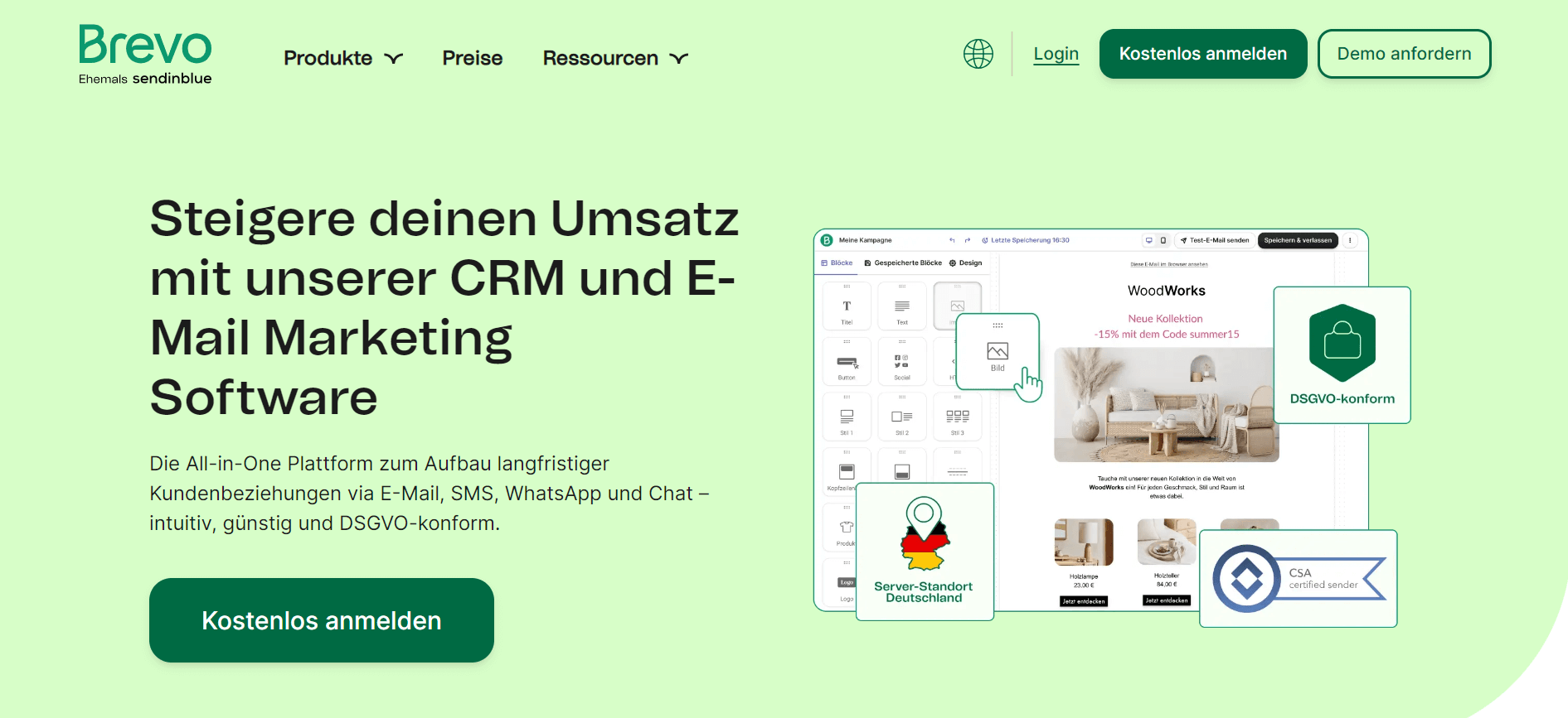 Screenshot Unternehmenssoftware Brevo