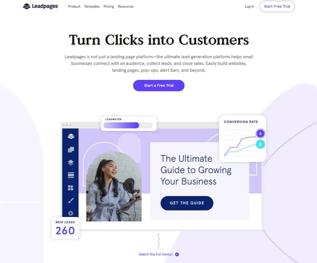 LeadPages landing page wordpress plugin