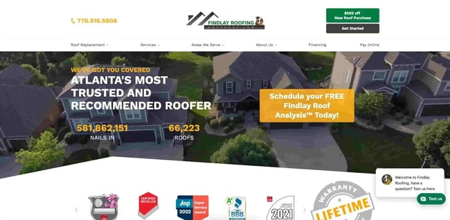 Findlay roofings website for atlanta roofing