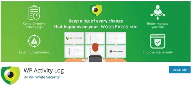 wordpress tracker plugin, WP activity log product page WP Activity Log: Track user actions and improve productivity, accountability, and security. Effortlessly manage and organize your WordPress site with real-time activity insights.
