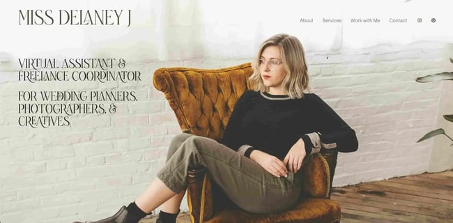 miss delaney J virtual assistant website example & freelance coordinator for wedding planners photographers and creatives