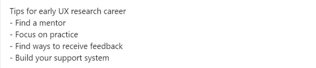 starting a career in UX research