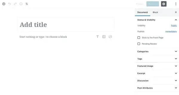 Adding a post in Gutenberg editor in latest version of WordPress