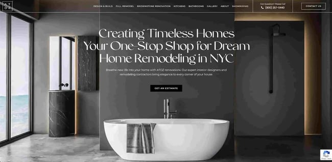 a to Z renovations NYC homepage