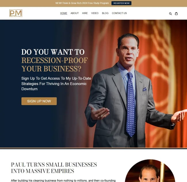 website design for coaches, example from Paul MartinelliIMG Name: pm