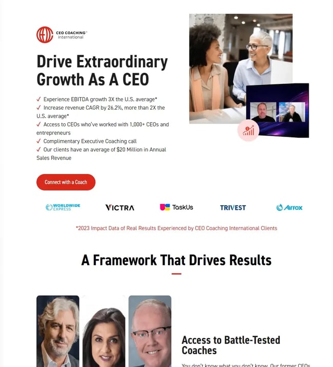 website design for business coaches, example from CEO Coaching InternationalIMG Name: coaching