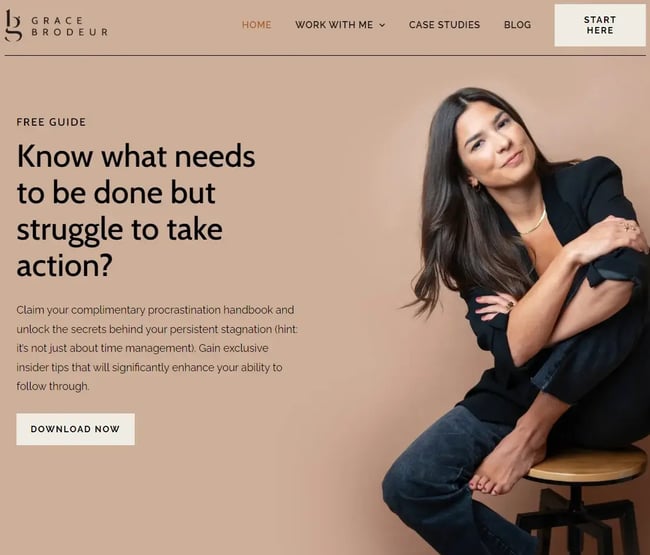 website design for coaches, example from Grace BrodeurIMG Name: grace