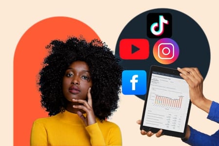 A marketer observes the social media video statistics from ̽ѡ's Social Media Trends Report
