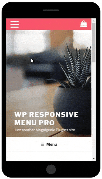 User clicking on hamburger menu on Genesis-powered site built with the WP Responsive menu plugin
