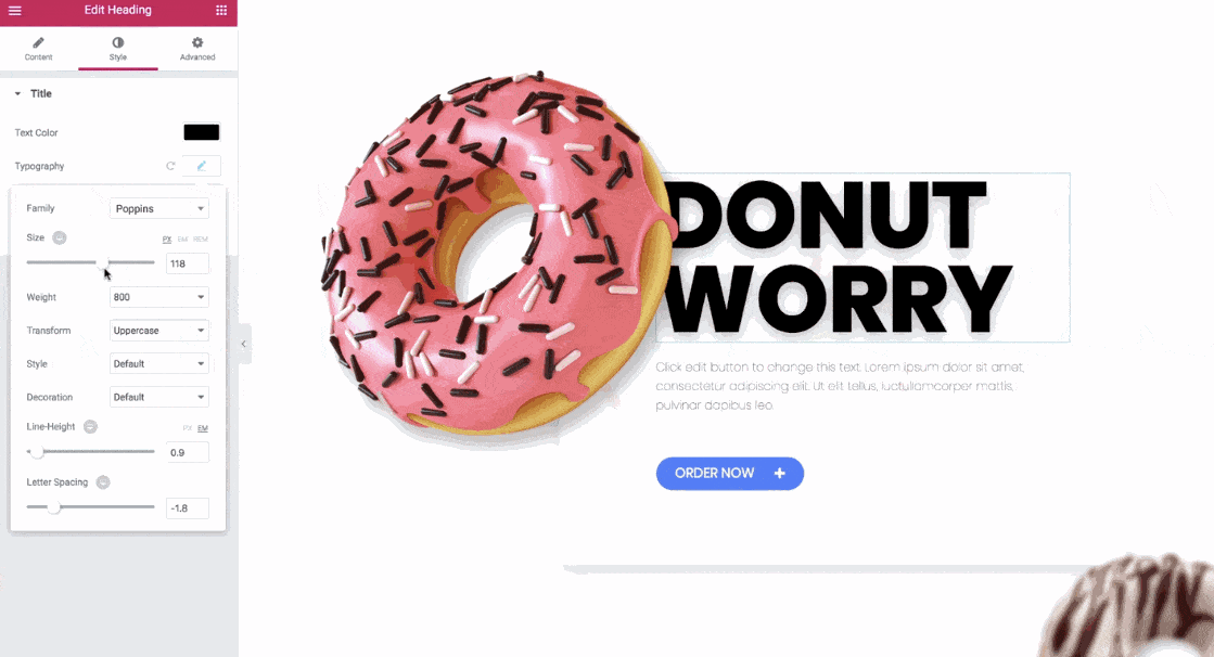User editing landing pages via Elementor must-have WordPress plugin-min