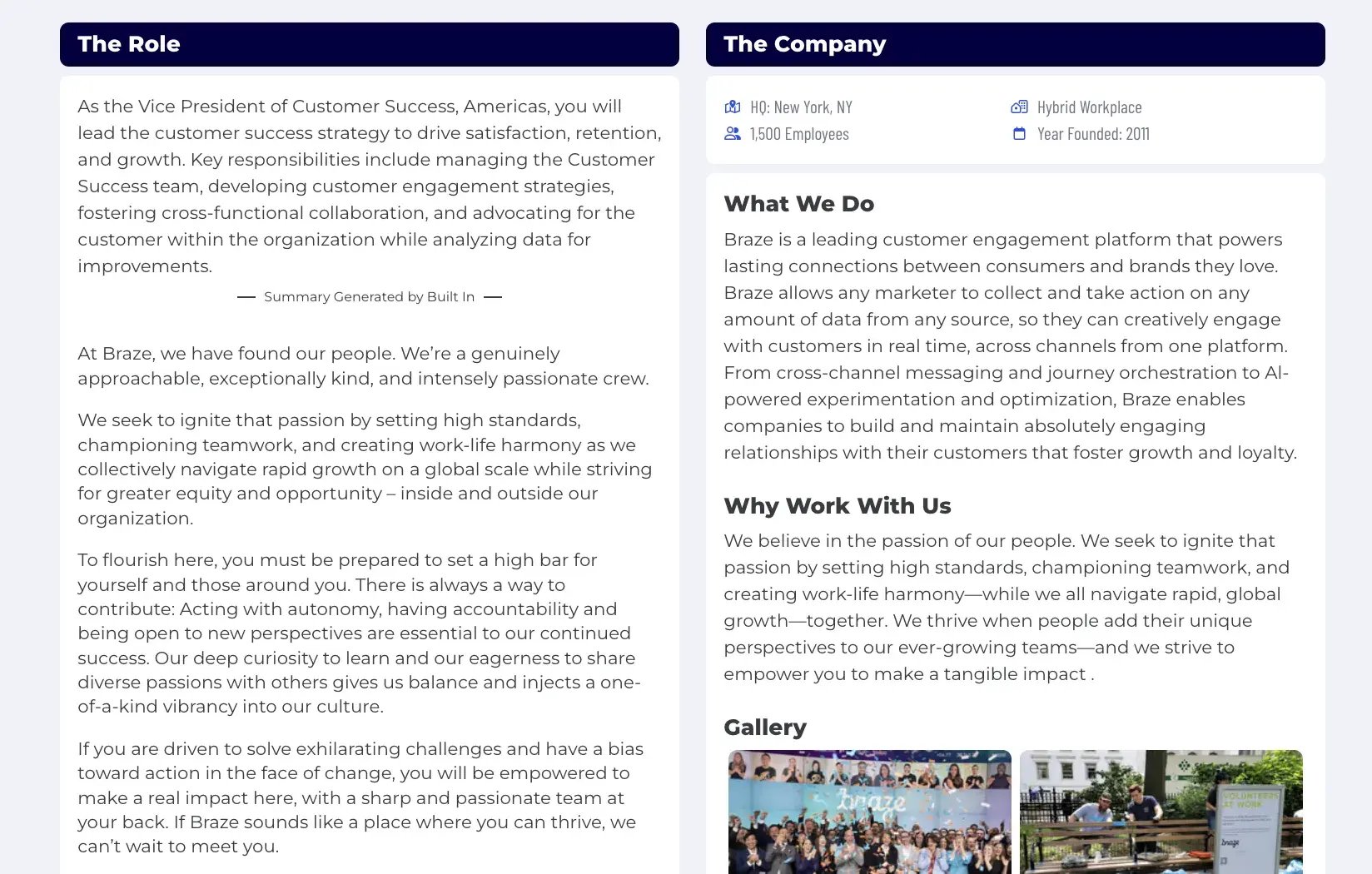 VP of Customer Success job descriptipn
