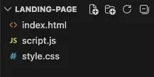 VS Code file structure for landing page using HTML and CSS tutorial