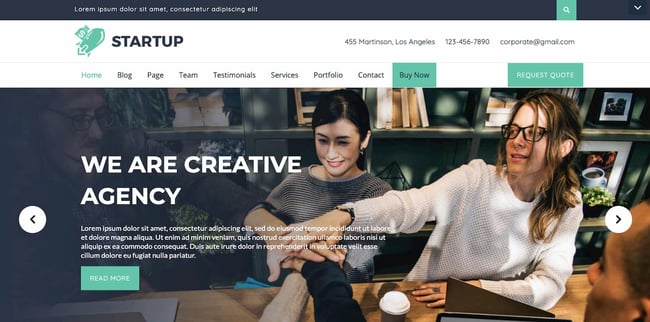 VW Startup Pro WordPress theme demo