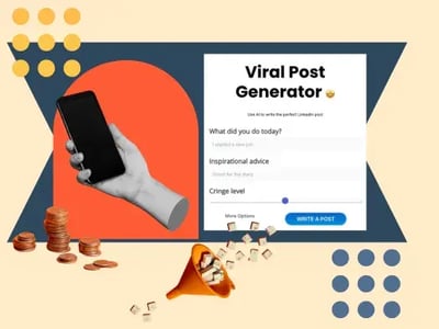 tom orbachs viral post generator and a phone 